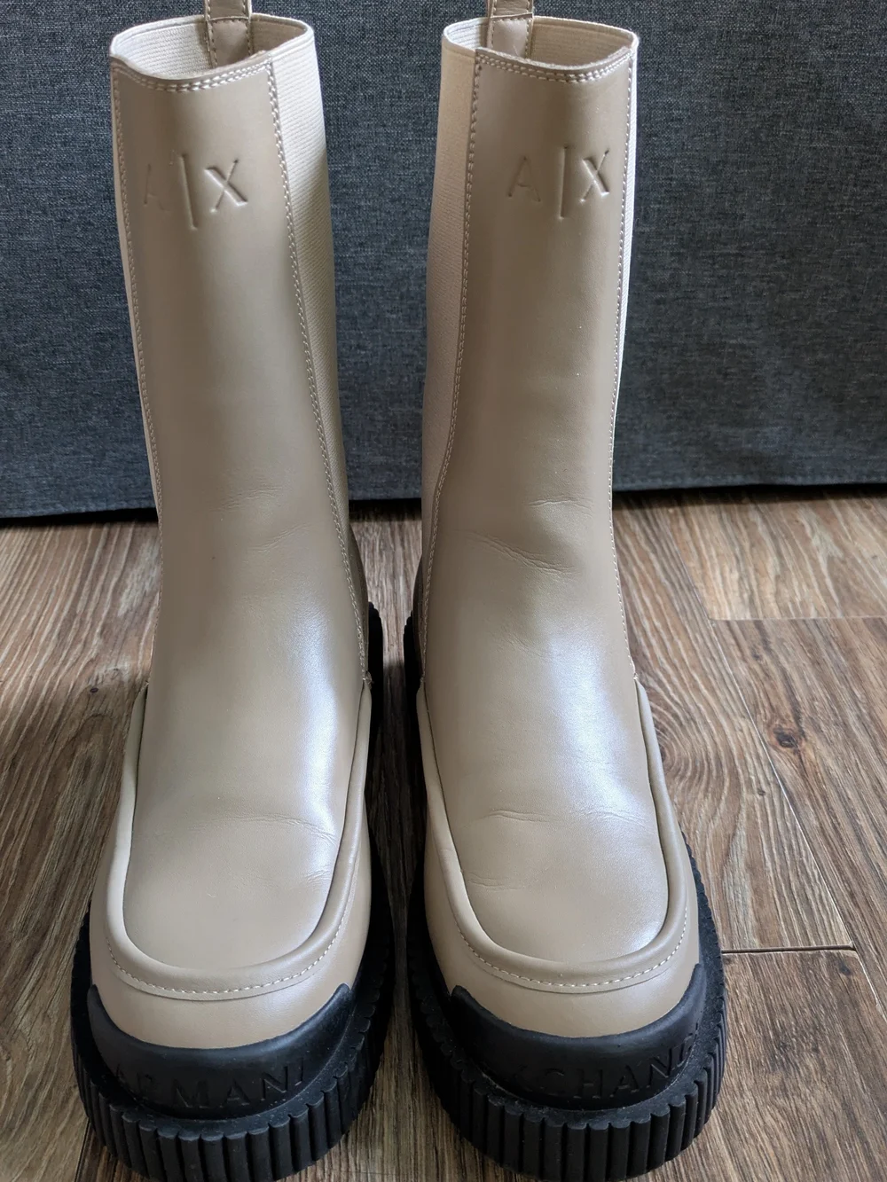 ARMANI EXCHANGE Platform Mid-Calf Chelsea Boots 8.5